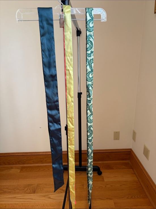 Accessories - Skinny Silk Scarf Trio -DeepTeal, GreenPaisley & Pink/lime solid